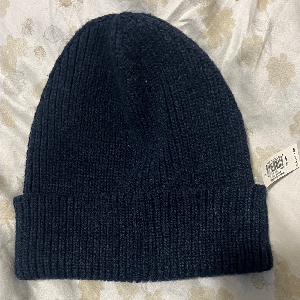 Old Navy Dark Blue Ribbed Beanie
